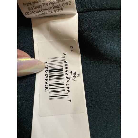 Dress The Population Elle Dress M Medium Pine Green Sleeveless Stretch NWT - Picture 12 of 14